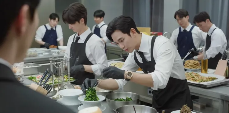 金秀賢劇中入贅，所有女婿都要準備祭祀的食物。翻攝Netflix