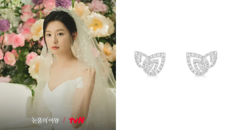 金智媛的婚紗照戴上ChaumetJoséphine Duo Éternel耳環，71萬3000元。左圖翻攝tvn_drama IG、右圖翻攝官網
