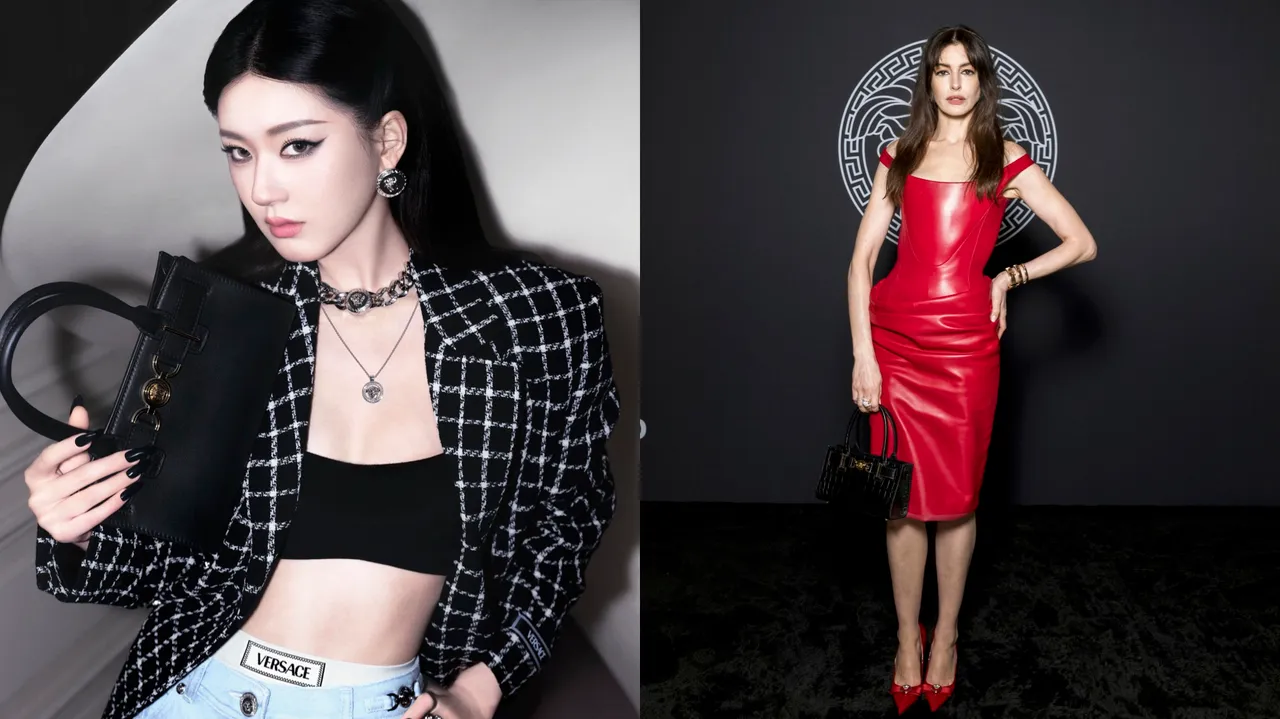 趙露思（左）、安海瑟薇（右）演繹Versace Medusa’95包。品牌提供