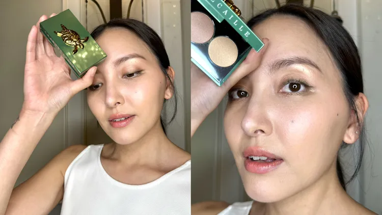 Model示範優雅海龜眼彩盤#Warm。張家玲攝