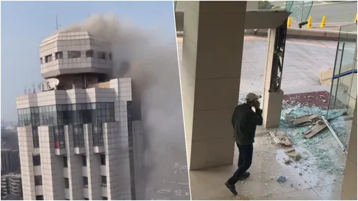 影｜陸公安廳濃煙竄天！他喊「求懲貪官」　市府被炸一片狼藉