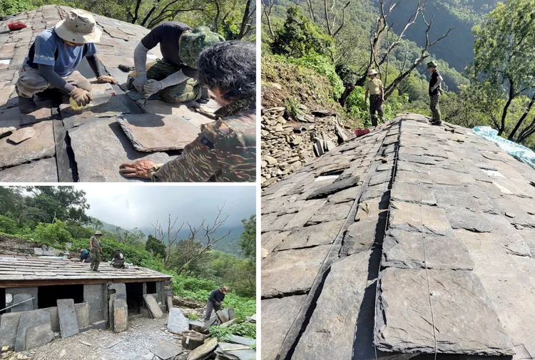 屋頂鋪設。台邦‧撒沙勒提供