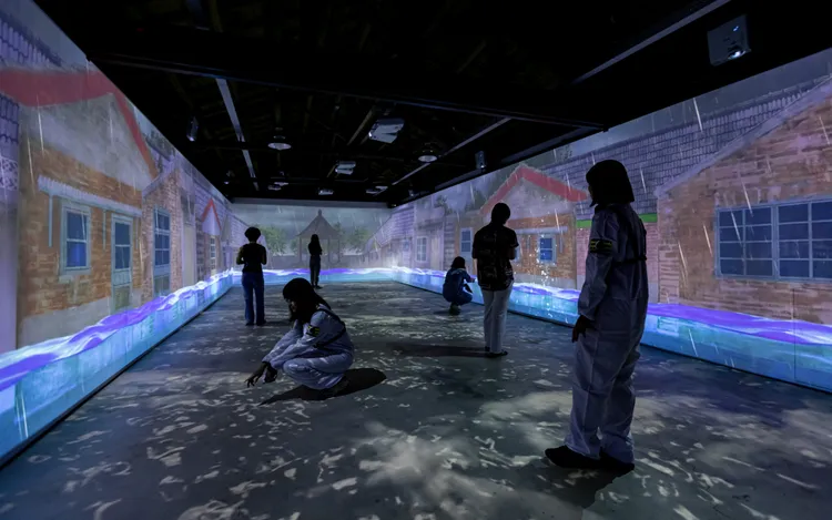 5G沉浸式劇場呈現眷村文化。桃園市府提供