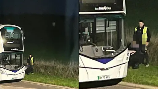 司机糗了!开著公司巴士去打野砲 路旁口爱被民众直击