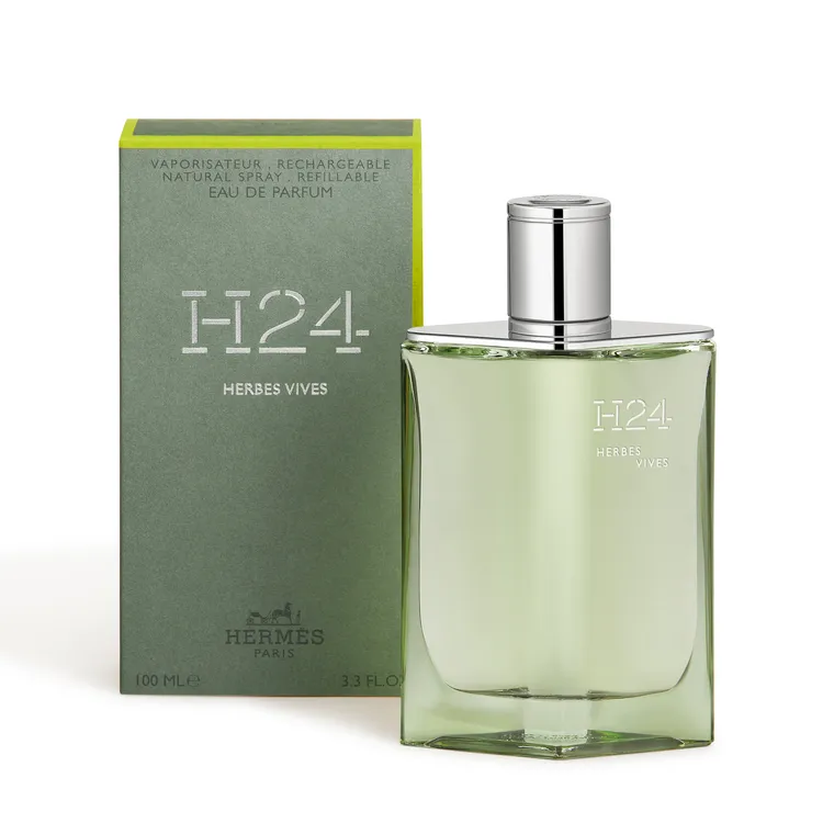 愛馬仕H24 Herbes Vives淡香精，15ml／1300元、50ml／3860元、100ml／5200元、補充裝7380元。品牌提供