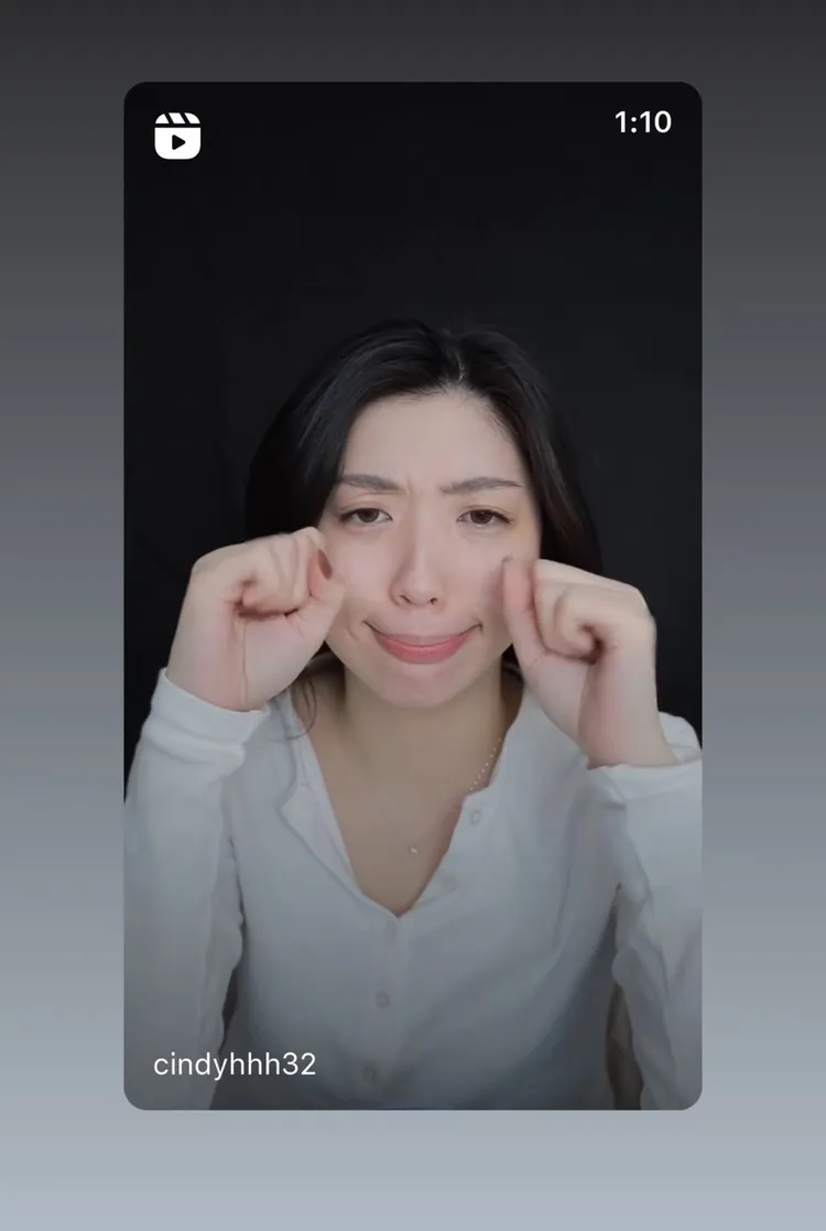  Cindy哭哭。翻攝Cindy IG