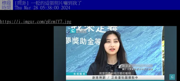 5年前一粒大學時的長相被翻出。翻攝自批踢踢