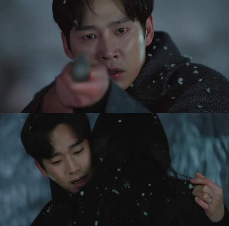 朴成焄（上圖）完結篇玉石俱焚，金秀賢替金智媛擋槍。翻攝Netflix