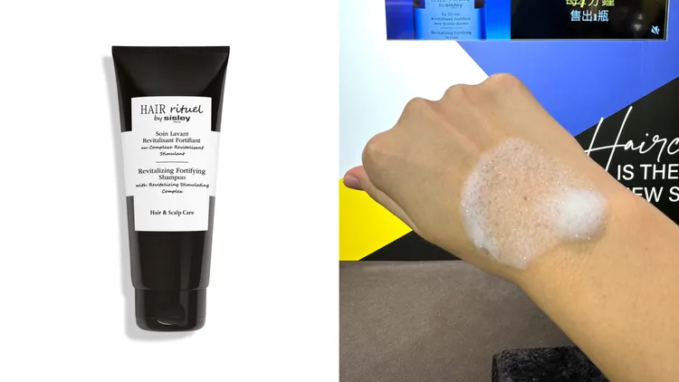 Hair Rituel by Sisley賦活重升濃密洗髮精擁有細緻泡泡，200ml／2450元、500ml／4900元。左圖品牌提供、右圖張家玲攝