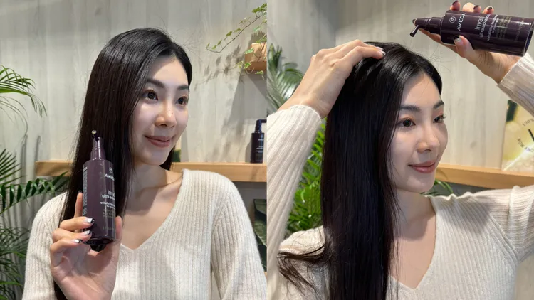 AVEDA蘊活煥欣豐盈精華擁有98％天然成分萃取。張家玲攝