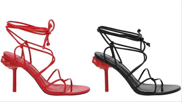 Flor交織細帶繞踝跟鞋，各2590元。品牌提供