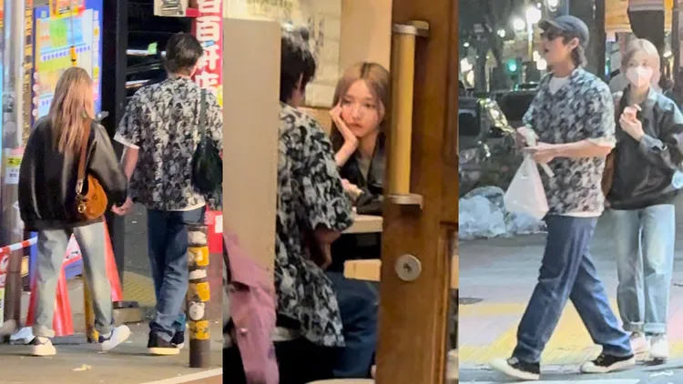 網友在日本街頭偶遇Bright和鄭乃馨。翻攝mothmid1227 X