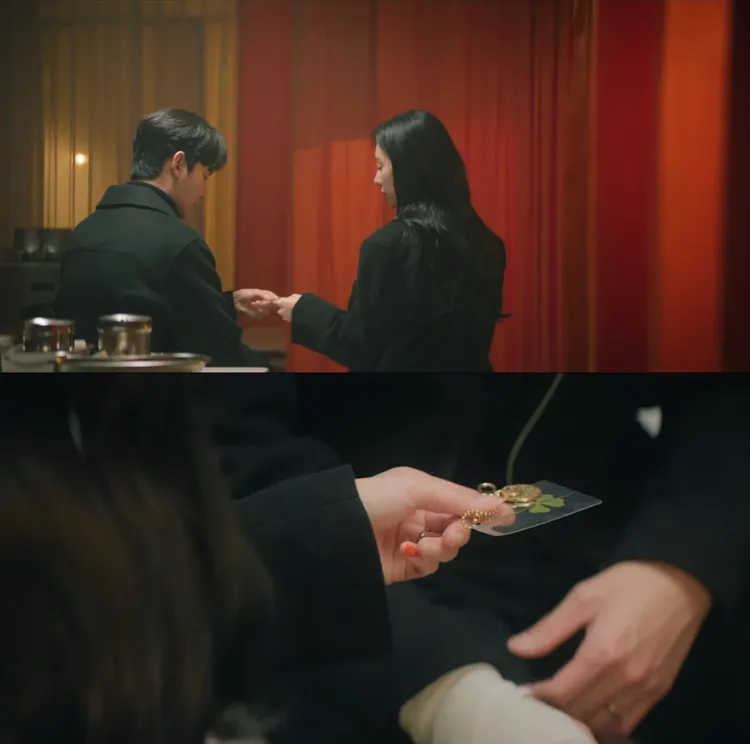 金智媛第13集也因為買四葉幸運草吊飾，躲過死亡車禍。翻攝Netflix