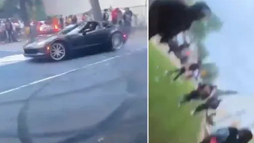 大規模槍擊影片曝光！槍手朝汽車甩尾秀開槍　近百發槍響至少2死3重傷