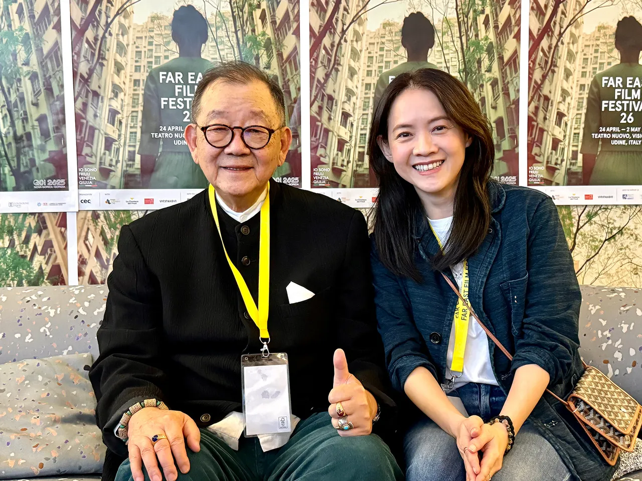 曾寶儀(右)和邱復生同框。烏甸尼遠東國際影展提供
