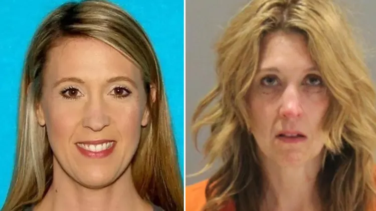 美國人妻老師艾琳（左）性侵與女兒同年的高中男生，日前出庭照曝光（右）。翻攝nebraska courtroom