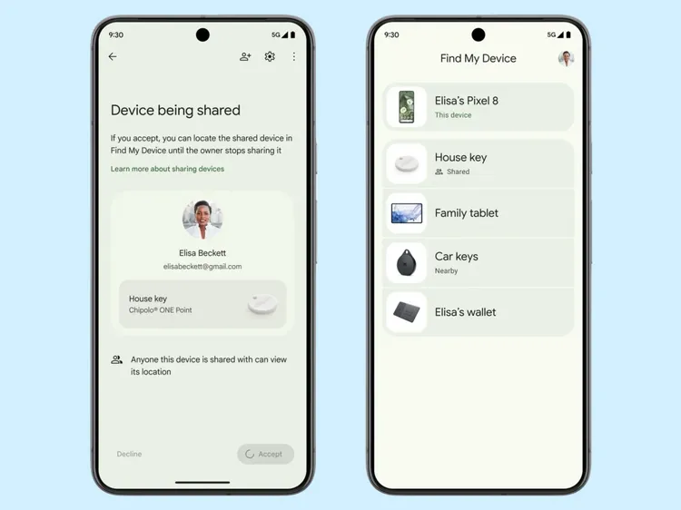 Google「尋找我的裝置」功能，首波於美國與加拿大推出。Google提供。