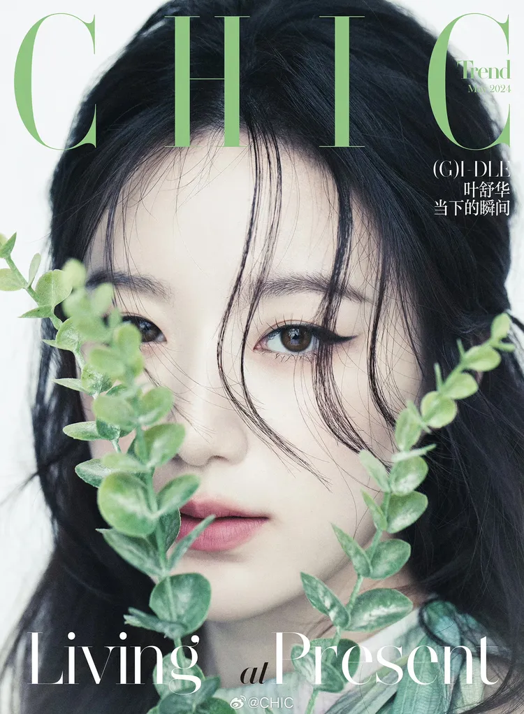 舒華以淡妝凸顯她五官自帶的東風古典韻味。翻攝《CHIC》微博