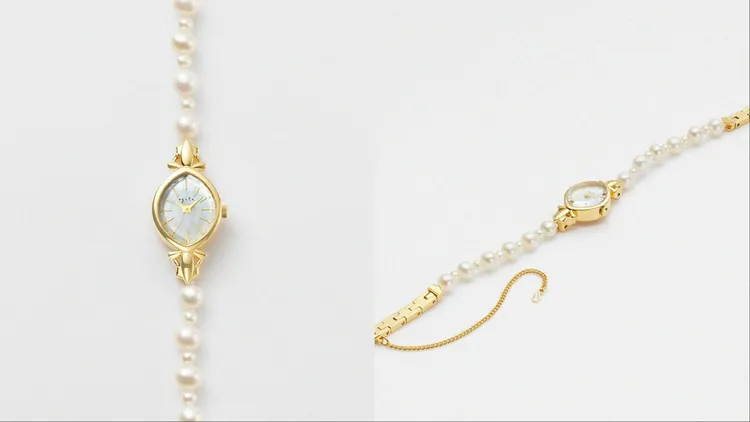 agete淡水珍珠腕錶，3萬700元。品牌提供