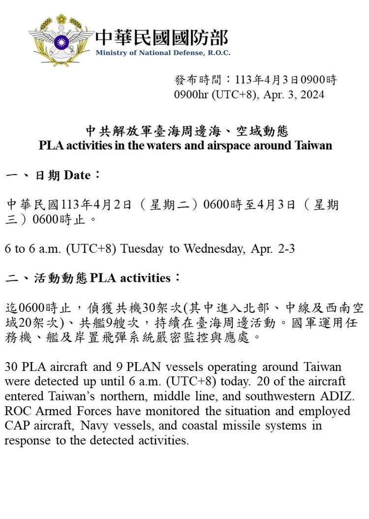 中華民國國防部提供