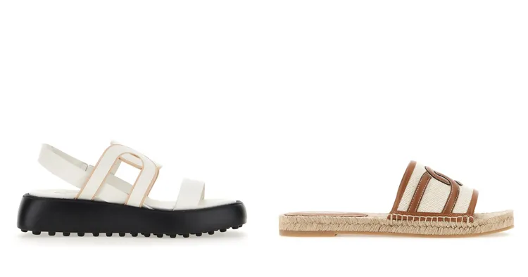 ▲ 圖左 : TOD'S Kate女士厚底涼鞋（NT34,100）/ 圖右 : TOD'S Kate草編涼鞋（NT22,100）