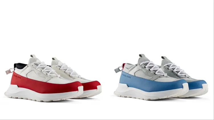 男款Glacier Trail低筒運動鞋（左）、女款Glacier Trail 低筒運動鞋（右），各1萬5600元。品牌提供