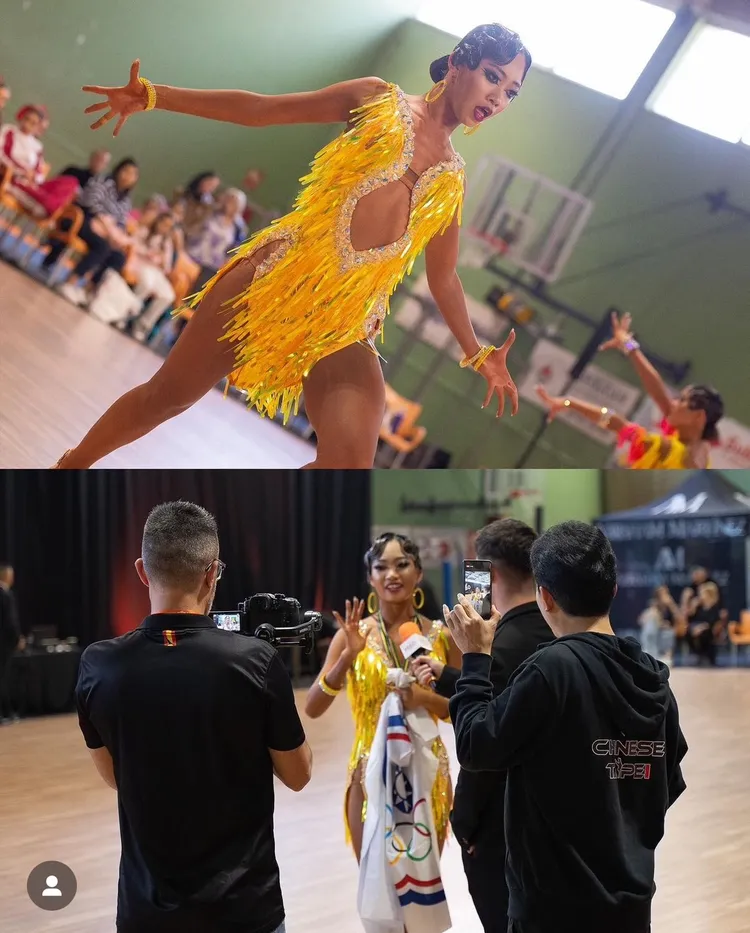 首屆拉丁編排舞世界錦標賽，台灣選手劉靜個人賽勇奪4金，備受矚目，還擔任世錦賽宣誓代表。圖／姜萩燕