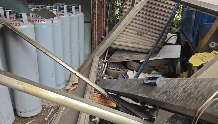 氣爆現場。平鎮警分局提供