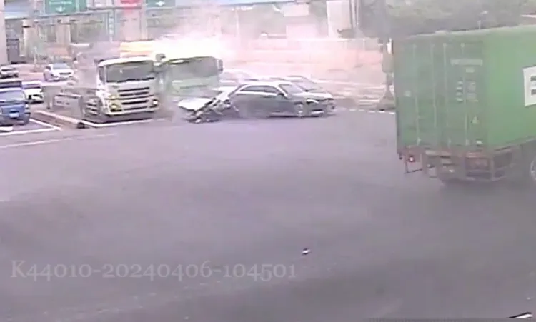 車禍影像曝光。翻攝畫面