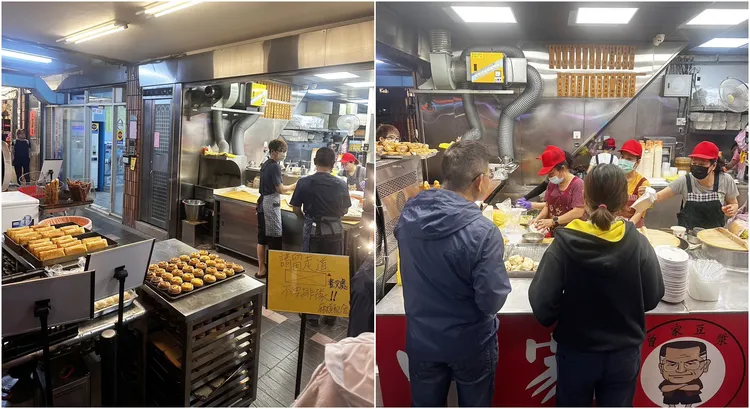 曾家豆漿復業第一天晚餐時間，排隊人潮再度湧現。讀者提供