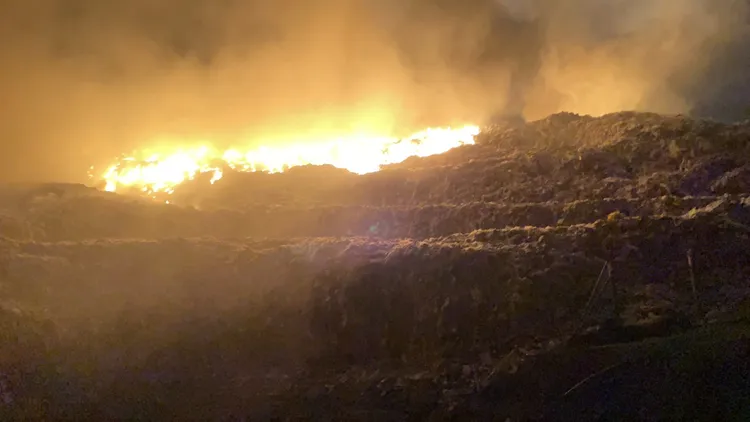 現場火勢。新竹縣消防局提供