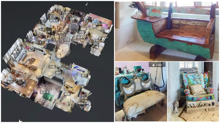 德州媽媽發現，汪小菲家中有很多「有特色的椅子」。翻攝德州媽媽臉書