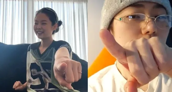 Jennie（左）、ZICO昨天在IG聯動直播，互虧對方挑剔。翻攝IG