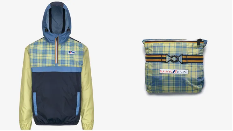 K-Way x Maison Kitsuné CLAUDE拼色可收納外套 ，8300元。品牌提供