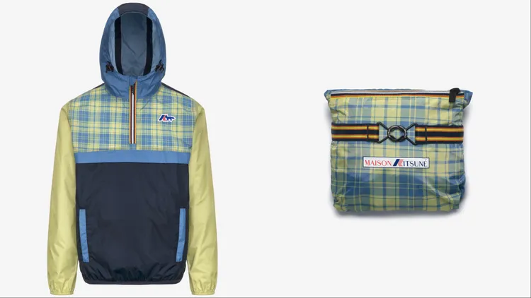 K-Way x Maison Kitsuné LEON格紋半開襟外套，8300元。品牌提供