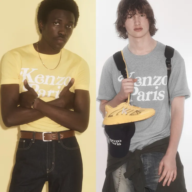 KENZO x VERDY「COLORS」系列短袖上衣檸檬黃、銀灰色，各8800元。品牌提供