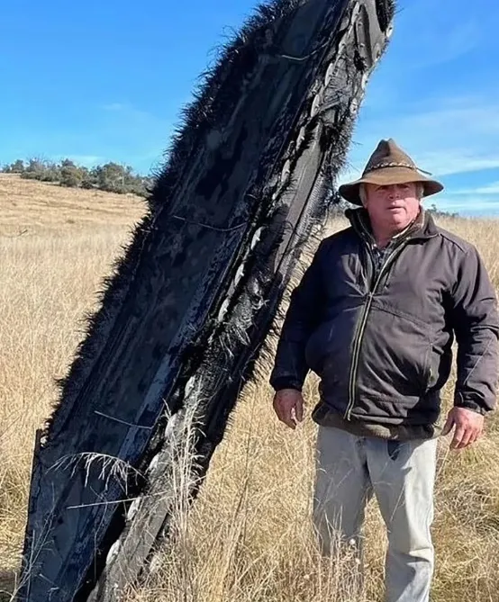 2022年美國太空探索科技公司（SpaceX）飛龍號（Dragon）太空船有一部分落在澳洲牧場。翻攝NewYork Post