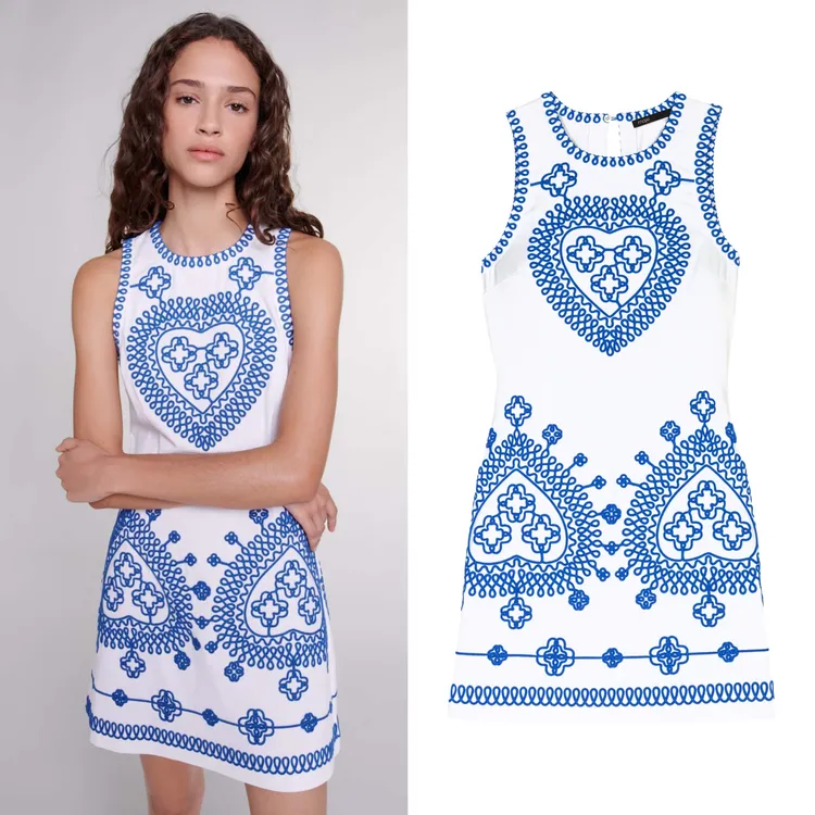 印花圖案短連身裙，1萬2590元。品牌提供