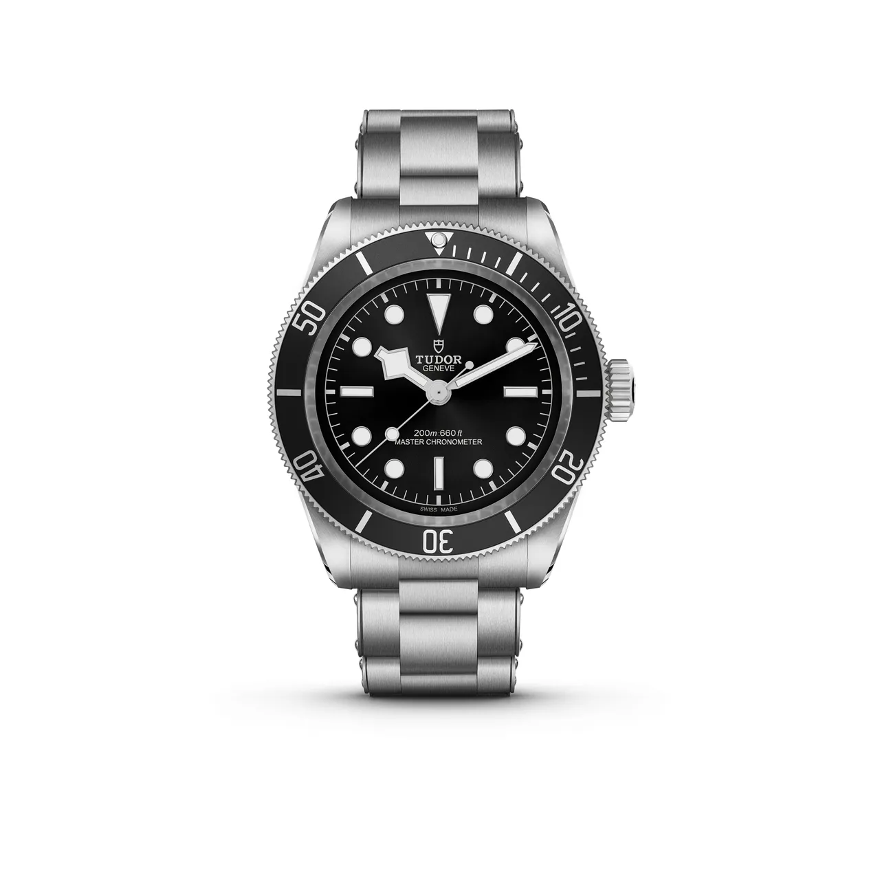 帝舵Black Bay,41mm,磨光及磨砂不銹鋼錶殼,黑色錶面,不鏽鋼三鏈節錶帶,原廠MT5602-U機芯,防水深度200米,14萬1500元。品牌提供