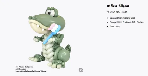 「鱷魚拿牙刷」超可愛!台中超強高中生勇奪氣球大賽冠軍 喊:讓世界看見台灣