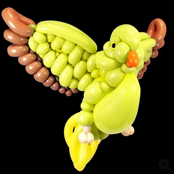 顏睿軍的季軍作品「鸚鵡」。翻攝自Qualatex比賽官網