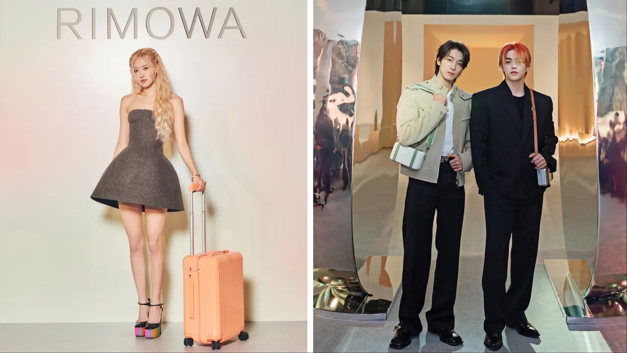 Rosé（左起）、圓佑、S.Coups現身RIMOWA新品發表會。品牌提供