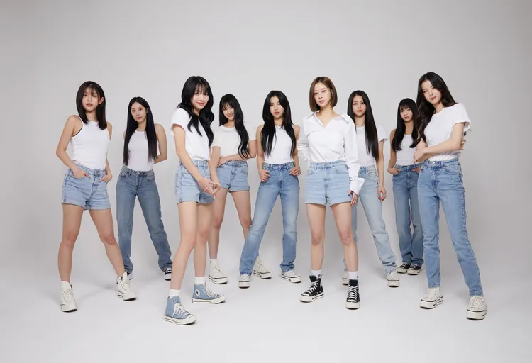 幻藍小熊赴韓當練習生，拍攝全新形象照容容（左起）、BIDO、采甄、Nico、Ayeon、XXIN、許媛媛、Vicky、毓。天空娛樂提供