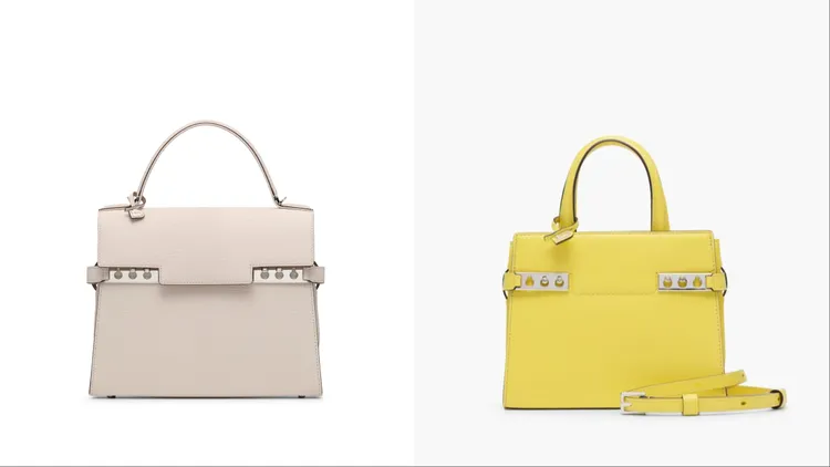 Tempête MM 芝麻杏（左）24萬4000元、Tempête Crush Small柚子黃（右）17萬1800元。品牌提供