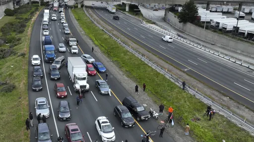 出大絕!挺巴勒斯坦 示威者封鎖舊金山金門大橋癱瘓交通