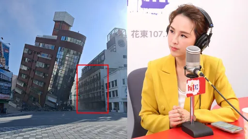 花蓮大樓半倒 「我家飯店在對面」主播哀號:誰快把那棟樓拉住