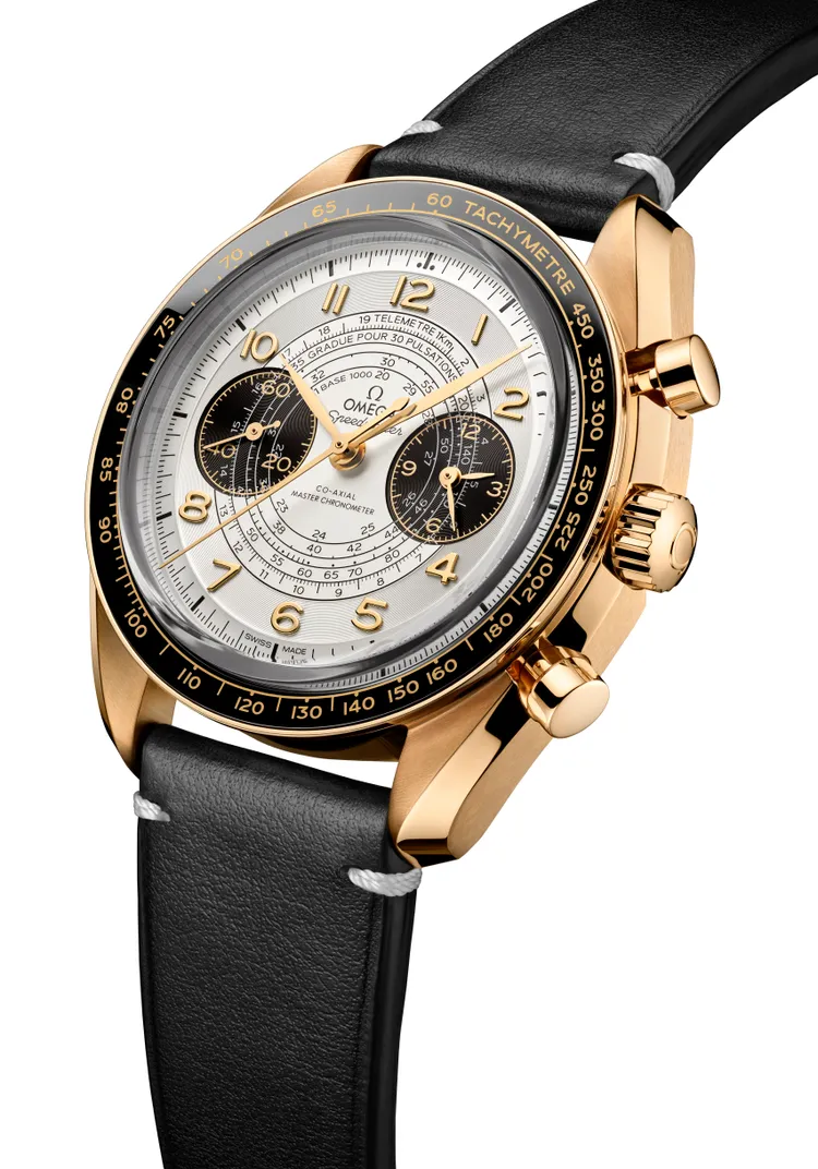 超霸系列Chronoscope Paris 2024腕錶（18K Moonshine金搭配標準黑色皮革錶帶），108萬2000元。品牌提供