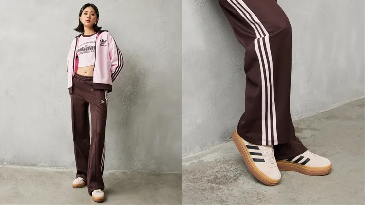 9m88搭配粉嫩色系的GAZELLE BOLD鞋款。品牌提供