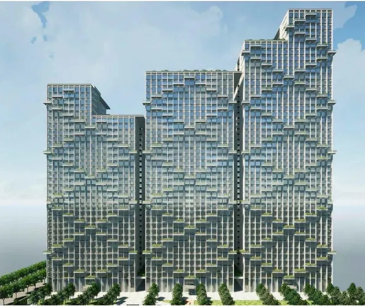 建築高度有著高低落差，對於周邊住宅日照權較為友善。葉家銘攝