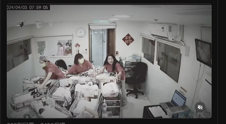 醫護人員保護新生兒的畫面，讓不少網友都大讚她們。翻攝自i.linjeng threads